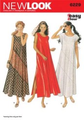 6229 NEW LOOK LONG FLOWING DRESS CONTRAST OR NOT PATTERN 8-18